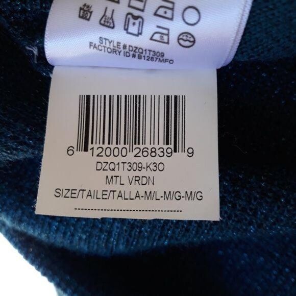 BCBGeneration Sweater Metallic Teal Oversized Slouchy High Low Size M/L - Picture 13 of 14